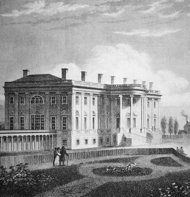 View of the White House, c.1800 (engraving) à École américaine, (19ème siècle)