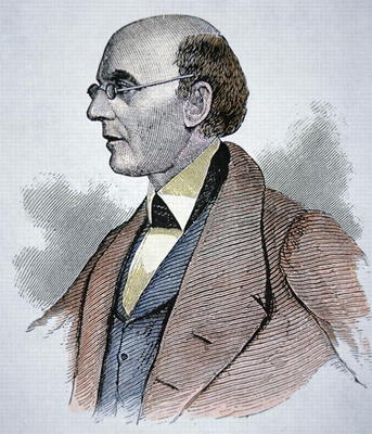 William Lloyd Garrison (1805-79) (coloured engraving) à École américaine, (19ème siècle)
