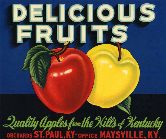 Delicious Fruits Fruit Crate Label à École américaine (20ème siècle)