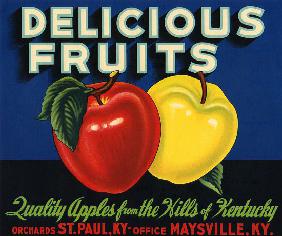 Delicious Fruits Fruit Crate Label