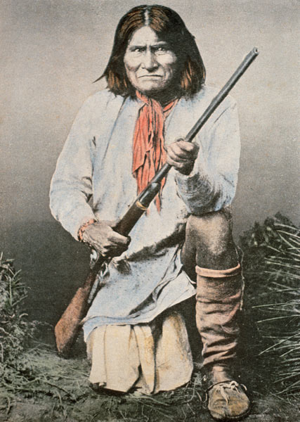 Geronimo (coloured photo) à École américaine (20ème siècle)