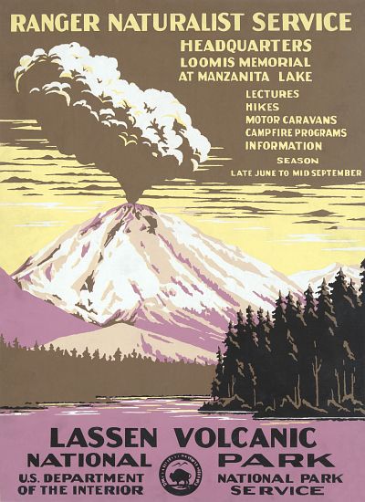 Lassen Volcanic National Park Travel Poster à École américaine (20ème siècle)