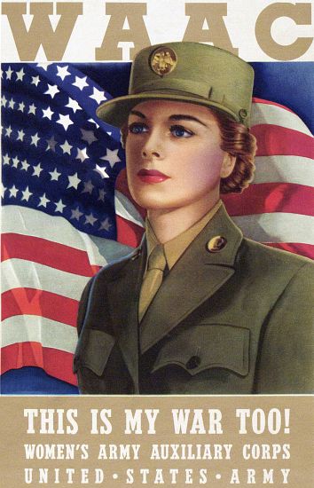 World War II WAAC Poster ?This is My War Too!? à École américaine (20ème siècle)