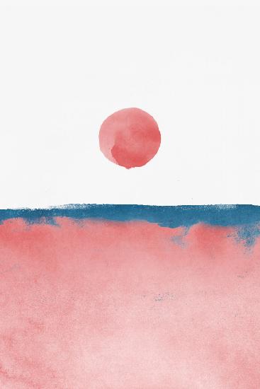 Minimal Landscape Pink and Navy Blue 02