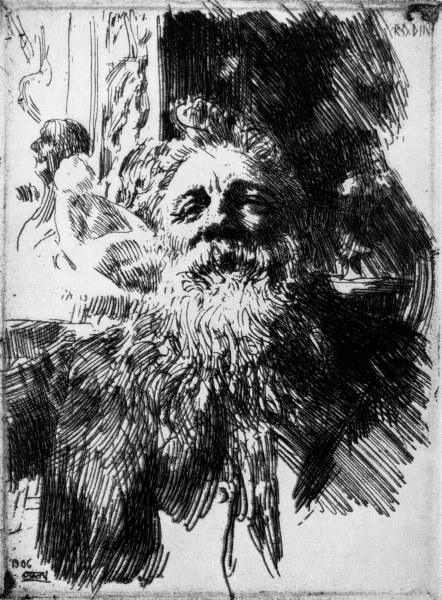 Auguste Rodin / Etch.by A.Zorn / 1906 à Anders Leonard Zorn