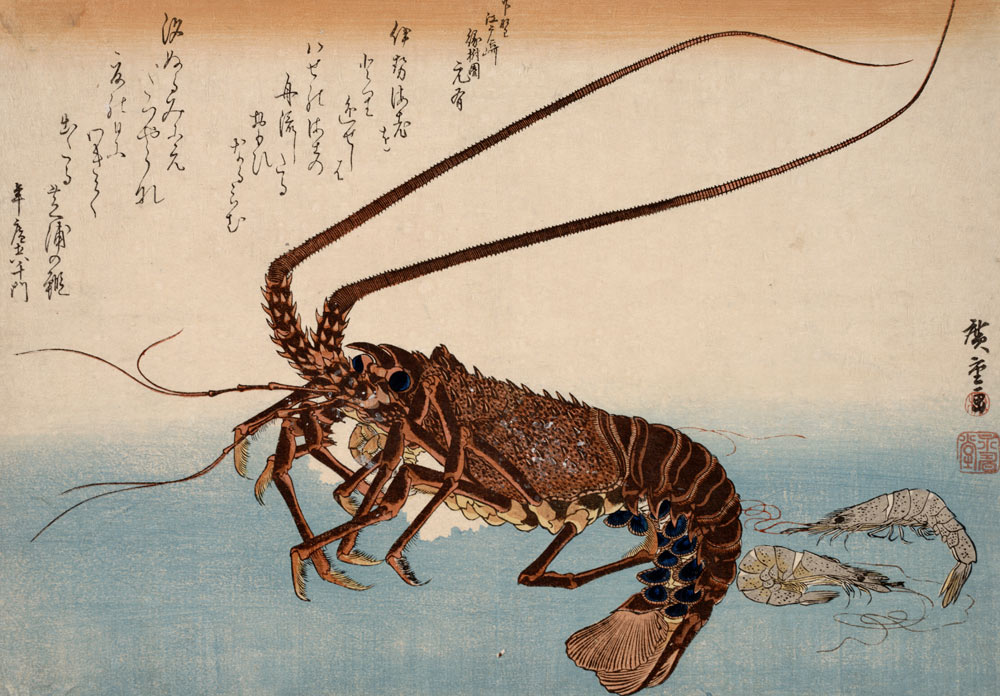 Lobster and Shrimps à Ando oder Utagawa Hiroshige