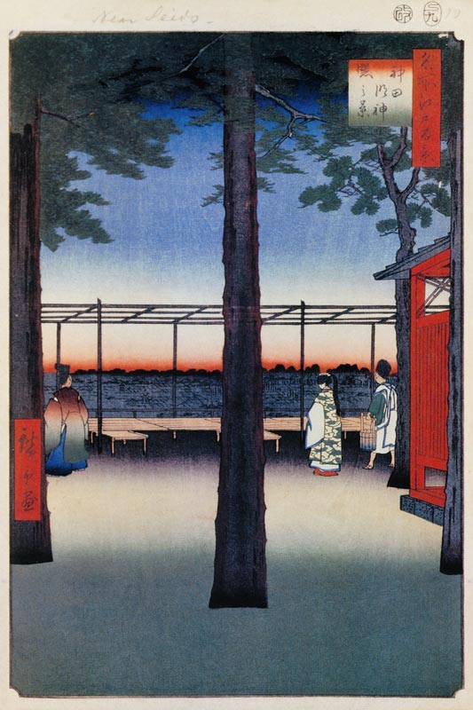 Dawn at the Kanda Myojin Shrine (One Hundred Famous Views of Edo) à Ando oder Utagawa Hiroshige