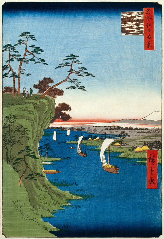 View of Konodai and the Tone River (One Hundred Famous Views of Edo) à Ando oder Utagawa Hiroshige
