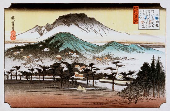 Evening Bell At Mii Temple à Ando oder Utagawa Hiroshige