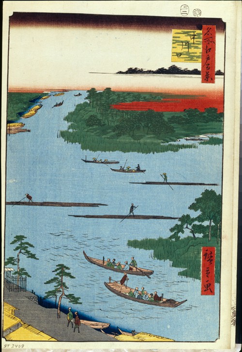 The mouth of the Nakagawa River (One Hundred Famous Views of Edo) à Ando oder Utagawa Hiroshige