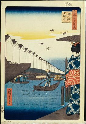 Yoroi no watashi Koami-cho (One Hundred Famous Views of Edo)