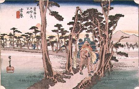 Fuji from Yoshiwara from 53 Stations of the Tokaido à Ando oder Utagawa Hiroshige