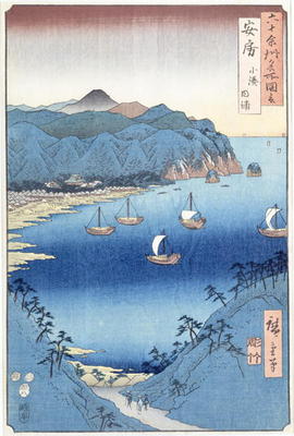 Kominato Bay, Awa Province (woodblock print) à Ando oder Utagawa Hiroshige