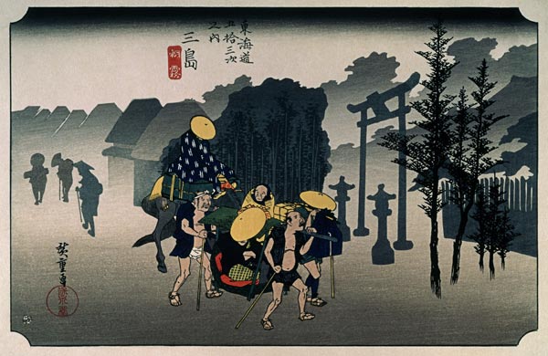 Brume matinale à Mishima (from "53 stations de Tokaido") à Ando oder Utagawa Hiroshige