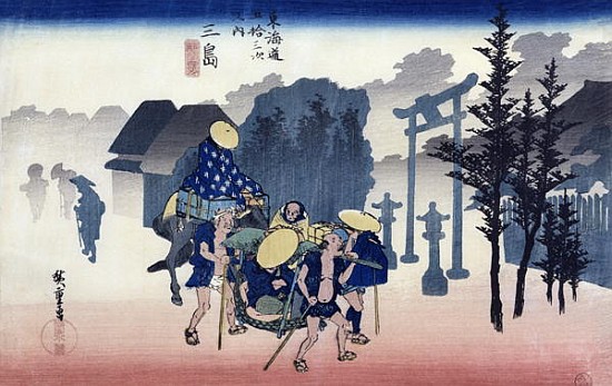Morning Mist at Mishima, from the series ''53 Stations of the Tokaido'', 1834-35 à Ando oder Utagawa Hiroshige