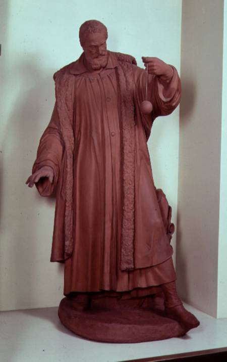 Terracotta figure of Galileo (1564-1642) à Andre  Boni