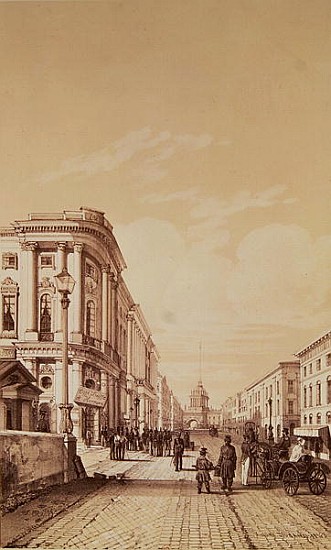 Nevsky Prospekt, St. Petersburg, illustration from ''Voyage pittoresque en Russie'' à Andre Durand