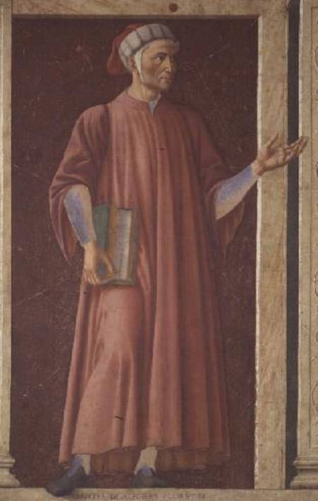 Dante Alighieri (1265-1321) from the Villa Carducci series of famous men and women à Andrea del Castagno