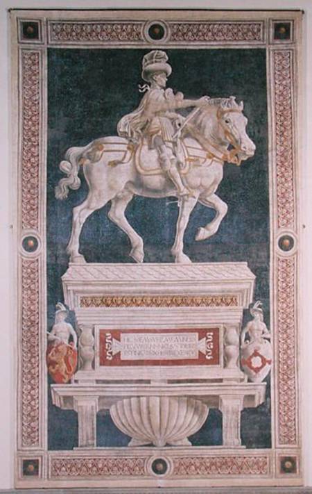 Equestrian monument to Niccolo da Tolentino (d.1435) 1456  (post restoration) à Andrea del Castagno