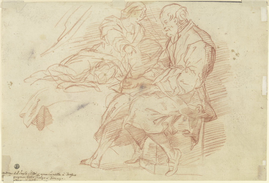 Elisabeth und Zacharias aus dem Wandfresko der Geburt Johannes des Täufers im Chiostro dello Scalzo, à Andrea del Sarto