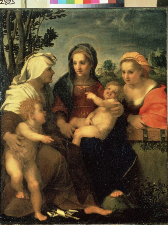 Virgin and Child with Saints Catherine, Elisabeth and John the Baptist à Andrea del Sarto