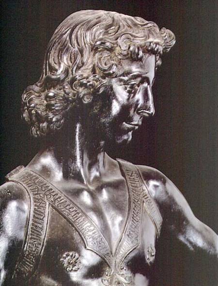 David, detail of the head à Andrea del Verrocchio