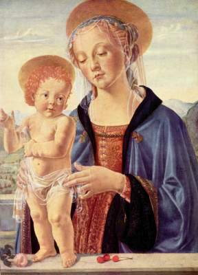 Madonne avec l'enfant à Andrea del Verrocchio