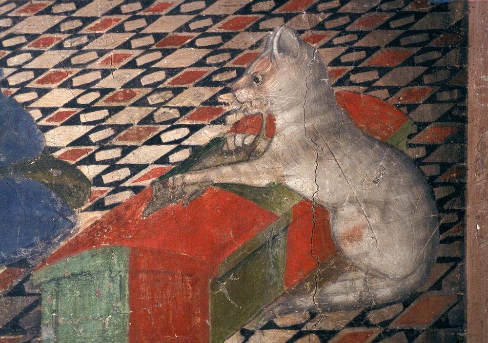 Ausschnitt: Mausfressende Katze im Gemach der Maria. à Andrea De Litio