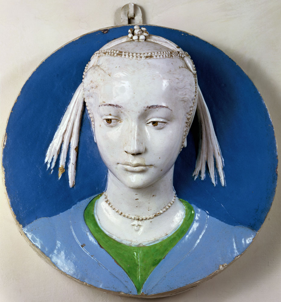 Relief of the head of a lady à Andrea Della Robbia