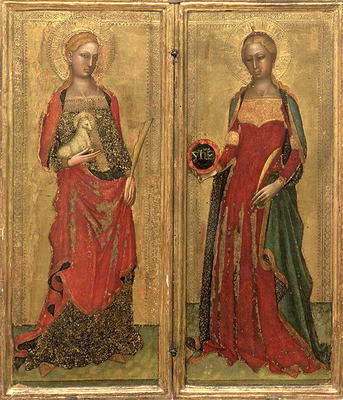 St. Agnes and St. Domitilla (tempera on panel) à Andrea  di Bonaiuto
