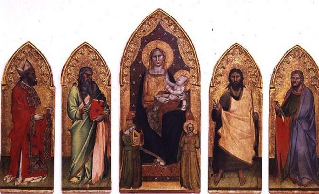 Madonna and Child with Saints (tempera on panel) à Andrea di Cione Orcagna