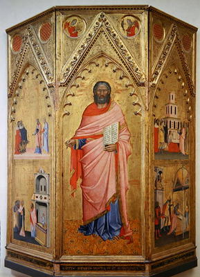 The 'St. Matthew and Scenes from the Life', altarpiece, detail of central panel, c.1367-70 (tempera à Andrea di Cione Orcagna