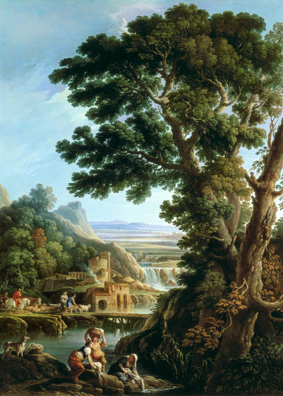 A Landscape in Latium with Washerwomen à Andrea Locatelli