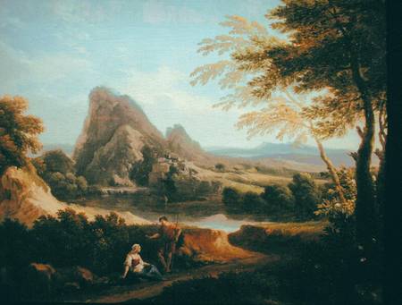 Landscape with a Distant Waterfall à Andrea Locatelli