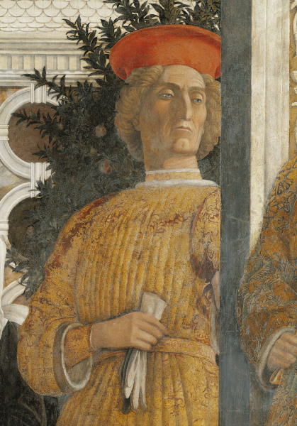 Camera d.Sposi, Courtier à Andrea Mantegna
