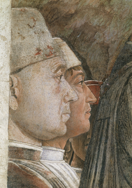 Camera d.Sposi, Detail:Heads à Andrea Mantegna