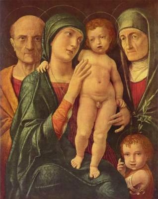 famille Sainte Sainte Elisabeth et l'enfant Jean à Andrea Mantegna