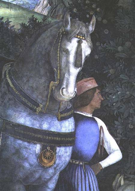 Horse and groom, from the Camera degli Sposi or Camera Picta à Andrea Mantegna