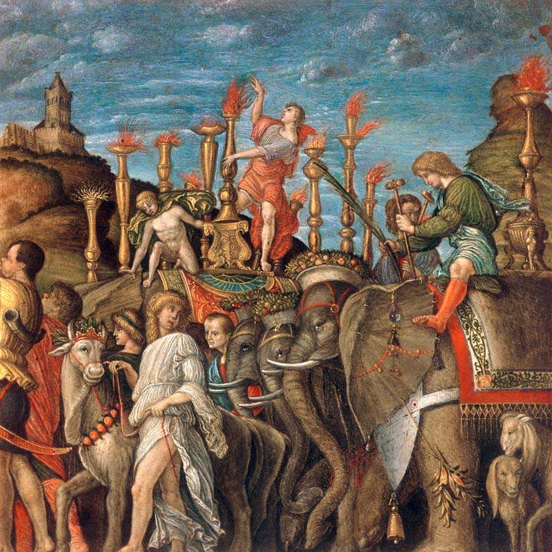 from Mantegna, Triumph of Caesar, eleph. à Andrea Mantegna