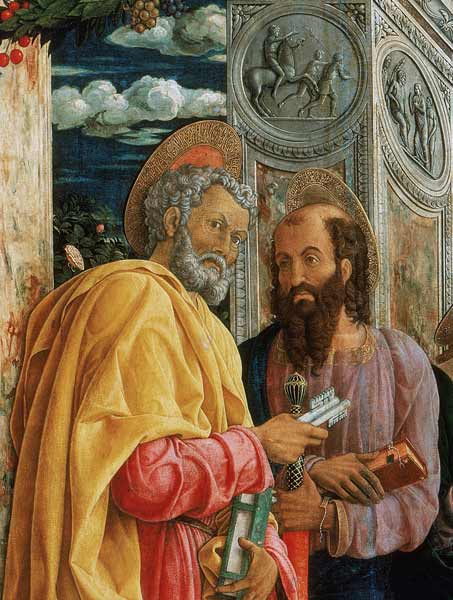 St. Peter and St. Paul, detail from the left panel of the St. Zeno of Verona Altarpiece à Andrea Mantegna