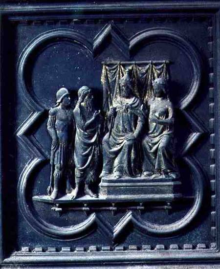 St John the Baptist reprimands King Herod (21 BC-39 AD), eleventh panel of the South Doors of the Ba à Andrea Pisano