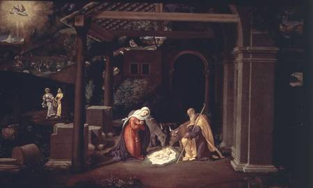 The Nativity and the Annunciation to the Shepherds à Andrea Previtali
