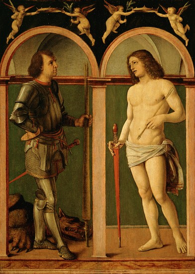 Saint George and Saint Sebastian à Andrea Solario