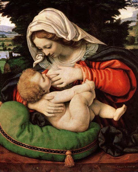 The Virgin of the Green Cushion, 1507-10 à Andrea Solario