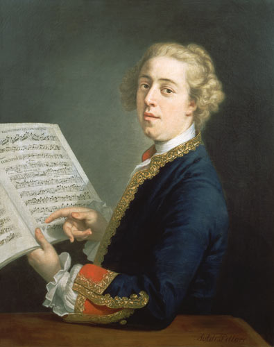 Portrait of Francesco Geminiani (1687-1762), Italian violinist à Andrea Soldi