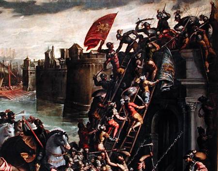 The Crusaders Conquering the City of Zara in 1202  (detail) à Andrea Vicentino