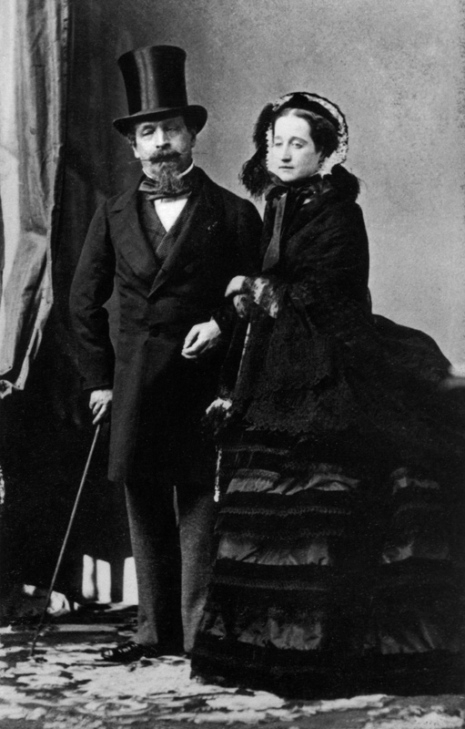 Emperor Napoleon III and Empress Eugenie, c.1865 (sepia photograph) (b/w photo)  à Andre Adolphe Eugene Disderi