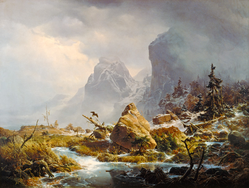 Nordic mountains in winter à Andreas Achenbach