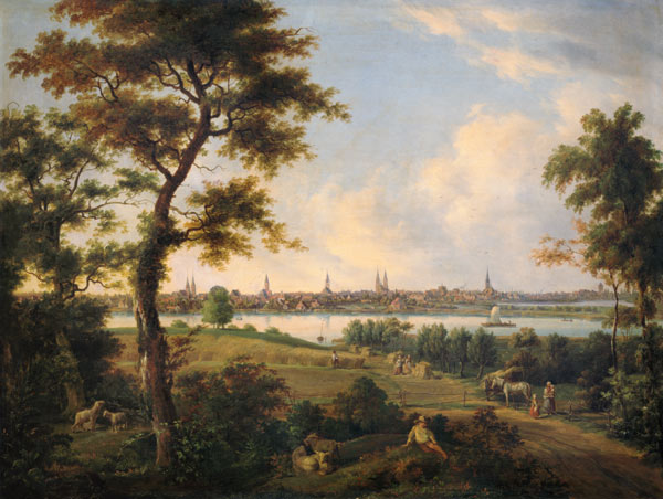 View of Lubeck à Andreas Achenbach