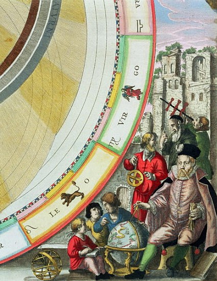 Tycho Brahe (1546-1601), detail from a map showing his system of planetary orbits, from ''The Celest à Andreas Cellarius